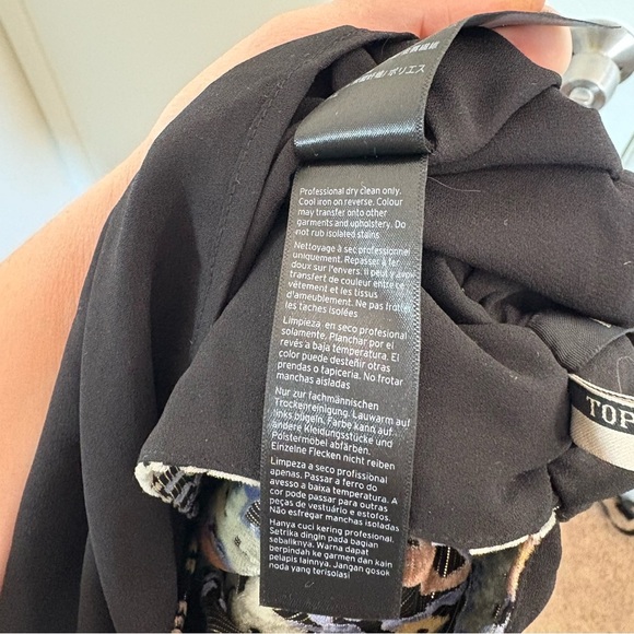 TOPSHOP Women Size 2 Floral Velvet 70s Style Front Slits Midi Dress Gold Fairy - Picture 10 of 14